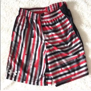 Under Armour Boys Basketball Gym Shorts stripes